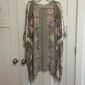 Maurices Open Front Spring Floral Kimono Plus Size 2/3